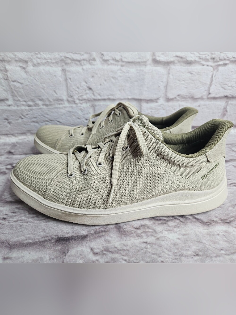Rockport Taggart Rmtaggart Mens Beige Low Top Sneakers Shoes Size 10.5